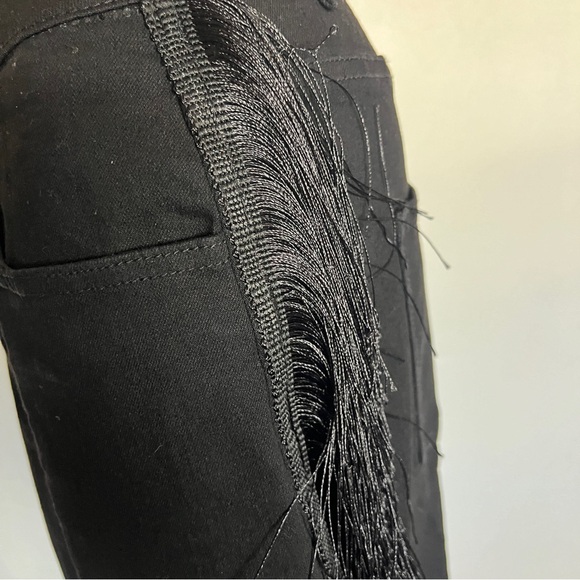 NWT Fashion Nova Sway To The Music Black Fringe Jeans size 16 - Picture 6 of 11